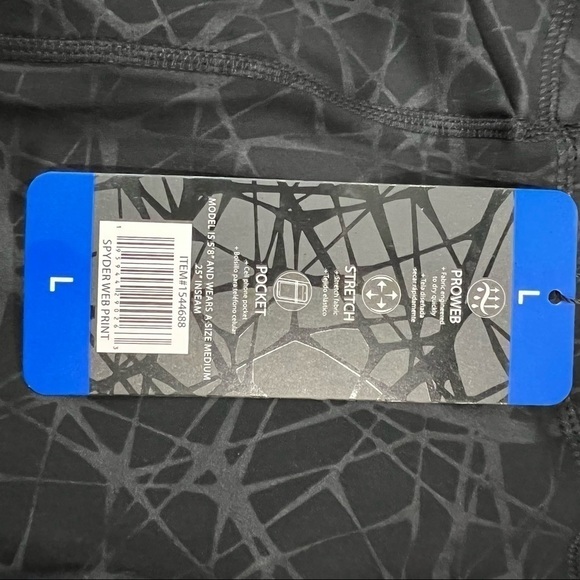 New-spyder Active Performance High Rise Legging SidePockets, Spyder Web Print LG - Picture 16 of 16